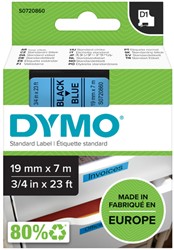 LABELTAPE DYMO LABELMANAGER D1 POLYESTER 19MM ZWART OP BLAUW