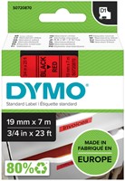 LABELTAPE DYMO LABELMANAGER D1 POLYESTER 19MM ZWART OP ROOD