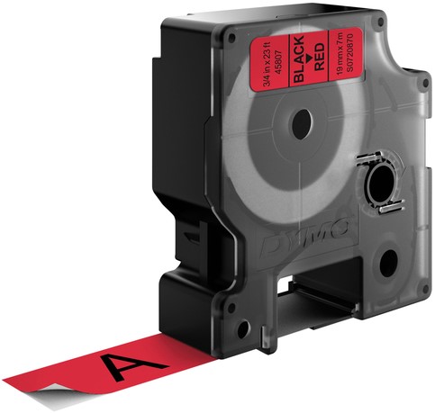 LABELTAPE DYMO LABELMANAGER D1 POLYESTER 19MM ZWART OP ROOD-3