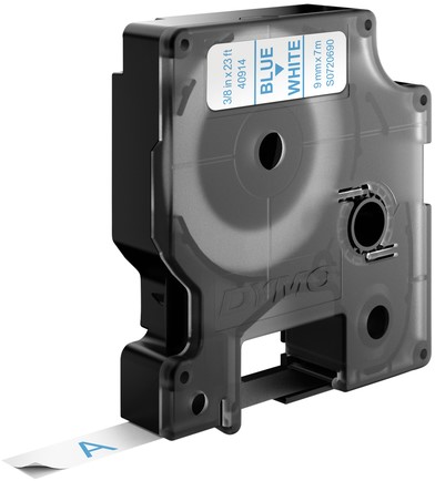 LABELTAPE DYMO LABELMANAGER D1 POLYESTER 9MM BLAUW OP WIT-3