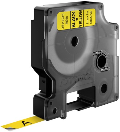 LABELTAPE DYMO LABELMANAGER D1 POLYESTER 9MM ZWART OP GEEL-3