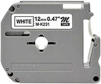 LABELTAPE BROTHER P-TOUCH M-K231 ONGELAMINEERD 12MM ZWART OP WIT-2