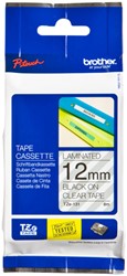 LABELTAPE BROTHER P-TOUCH TZE-131 STANDAARD 12MM ZWART OP TRANSPARANT