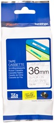 LABELTAPE BROTHER P-TOUCH TZE-161 STANDAARD 36MM ZWART OP TRANSPARANT