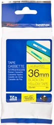 LABELTAPE BROTHER P-TOUCH TZE-661 STANDAARD 36MM ZWART OP GEEL