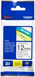 LABELTAPE BROTHER P-TOUCH TZE-231 STANDAARD 12MM ZWART OP WIT