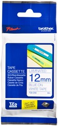 LABELTAPE BROTHER P-TOUCH TZE-233 STANDAARD 12MM BLAUW OP WIT