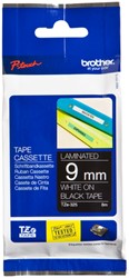 LABELTAPE BROTHER P-TOUCH TZE-325 STANDAARD 9MM WIT OP ZWART
