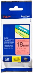LABELTAPE BROTHER P-TOUCH TZE-441 STANDAARD 18MM ZWART OP ROOD