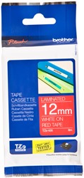 LABELTAPE BROTHER P-TOUCH TZE-435 STANDAARD 12MM WIT OP ROOD