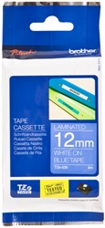 LABELTAPE BROTHER P-TOUCH TZE-535 STANDAARD 12MM WIT OP BLAUW