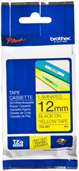 LABELTAPE BROTHER P-TOUCH TZE-631 STANDAARD 12MM ZWART OP GEEL
