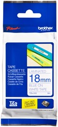 LABELTAPE BROTHER P-TOUCH TZE-243 STANDAARD 18MM BLAUW OP WIT