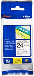 LABELTAPE BROTHER P-TOUCH TZE-251 STANDAARD 24MM ZWART OP WIT