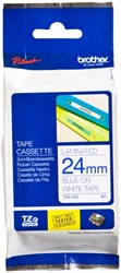 LABELTAPE BROTHER P-TOUCH TZE-253 STANDAARD 24MM BLAUW OP WIT