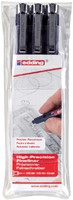 FINELINER EDDING 1800 0.25MM - 0.35MM - 0.5MM ZWART SET À 3 STUKS