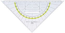 GEODRIEHOEK ARISTO 1555/2 225MM MET GREEP TRANSPARANT