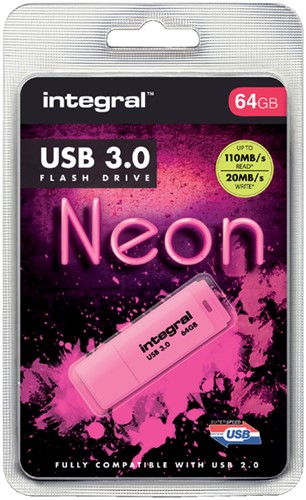 USB STICK 3.0 INTEGRAL NEON USB-A 64GB ROZE-2