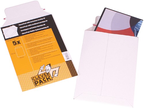 ENVELOP CLEVERPACK KARTON A4 240X315MM WIT PAK À 5 STUKS-3