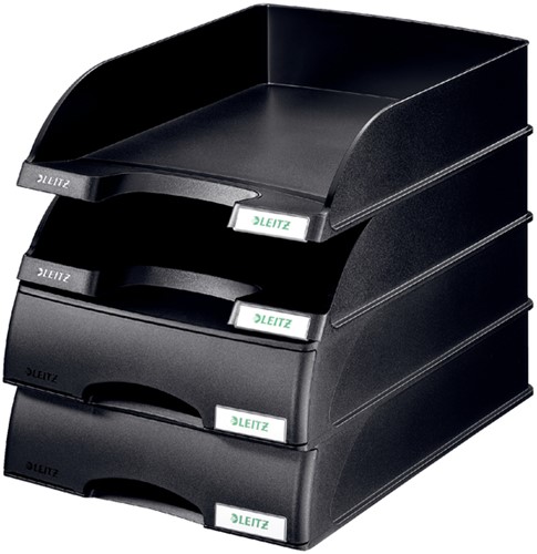 BRIEVENBAK LEITZ PLUS MET LADE A4 MAXI ZWART-2