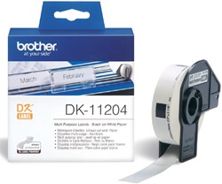 ETIKET BROTHER DK-11204 MULTIFUNCTIONEEL 17X54MM 1 ROL Á 400 STUKS WIT