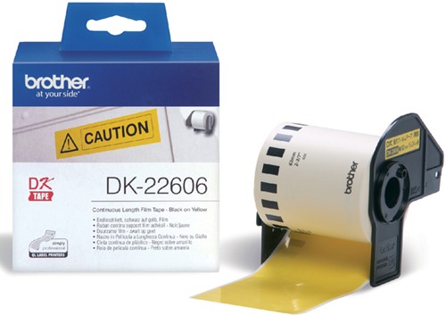 ETIKET BROTHER DK-22606 DOORLOPEND 62MM 1 ROL Á 15M GEEL