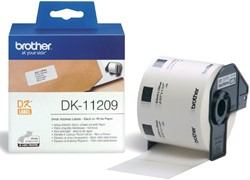 ETIKET BROTHER DK-11209 ADRESSERING KLEIN 62X29MM 1 ROL Á 800 STUKS WIT