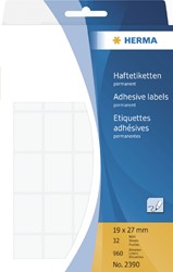 ETIKET HERMA 2390 19X27MM WIT 960 STUKS