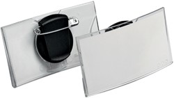 BADGE DURABLE 8124 CONVEX MET COMBIKLEM 40X75MM