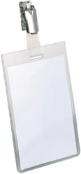BADGE DURABLE 8002 MET CLIP STAAND GESLOTEN 90X60MM