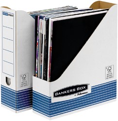 TIJDSCHRIFTCASSETTE BANKERS BOX SYSTEM A4  WIT BLAUW