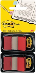 INDEXTABS POST-IT 680 25.4X43.2MM DUOPACK ROOD 2X 50 TABS