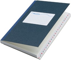 REGISTER DJOIS ATLANTA 165X105MM LIJN 192BLZ MET ALFABET BLAUW