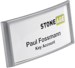 BADGE DURABLE 8540 CLASSIC MET MAGNEET 30X65MM ZILVERGRIJS