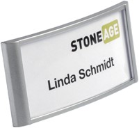 BADGE DURABLE 8542 CLASSIC MET MAGNEET 34X74MM ZILVERGRIJS