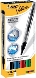 WHITEBOARDMARKER BIC VELLEDA LIQUID ROND MEDIUM ASSORTI 4 STUKS