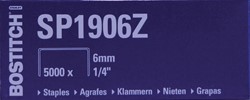NIETEN BOSTITCH SP1906Z STAAL 6MM RECHTE RUG 5000 STUKS