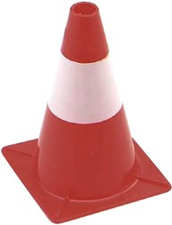 AFBAKENINGSKEGEL 30CM ROOD WIT