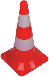 AFBAKENINGSKEGEL 50CM ROOD WIT