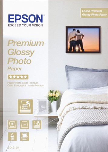 INKJETPAPIER EPSON S042155 A4 PREMIUM GLANS 225GR 15 VEL