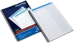 DOORSCHRIJFKASBOEK DJOIS ATLANTA MET KOPIE (CARBON) A4 2 GELDKOLOMMEN WIT
