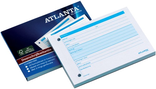 KWITANTIEBOEKJE DJOIS ATLANTA A6 DOORSCHRIJF 50X2VEL