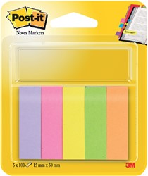 MARKEERSTROOK POST-IT 670 15X50MM PAPIER ASSORTI 5X100VEL