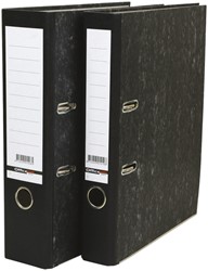 ORDNER QBASIC A4 80MM KARTON ZWART GEWOLKT