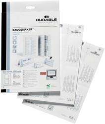 BADGEKAART DURABLE 1420 BEDRUKBAAR A6 80 STUKS