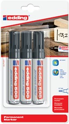 VILTSTIFT EDDING 500 SCHUIN 2-7MM ZWART BLISTER À 3 STUKS