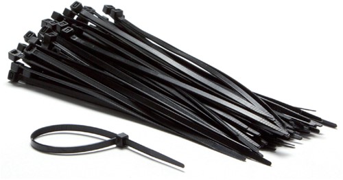 KABELBINDERS IEZZY NYLON 4.8X200MM D 49.5MM ZWART 100 STUKS
