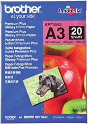 FOTOPAPIER BROTHER BP-71 A3 260GR GLOSSY 20 VEL