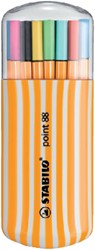 FINELINER STABILO POINT 88/20 FIJN ASSORTI ZEBRA-ETUI À 20 STUKS
