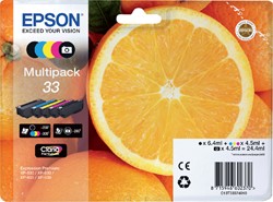 INKTCARTRIDGE EPSON 33 T3337 2X ZWART + 3 KLEUREN